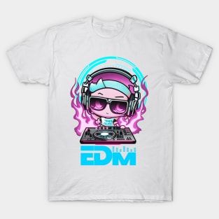 EDM Hibiscus DJ! Ultra Blue/Pink T-Shirt